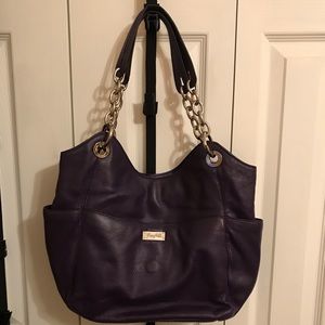 Grace Adele purple leather bag